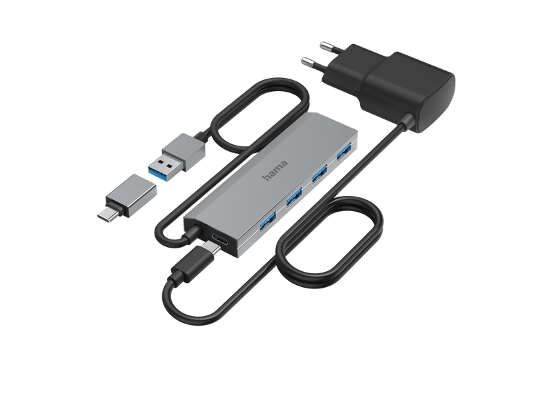 Hama 200138 USB 3.2 GEN1 HUB 1:4 PORT + 1TYPE-C 5GB/s + USB TYPE-C OTG