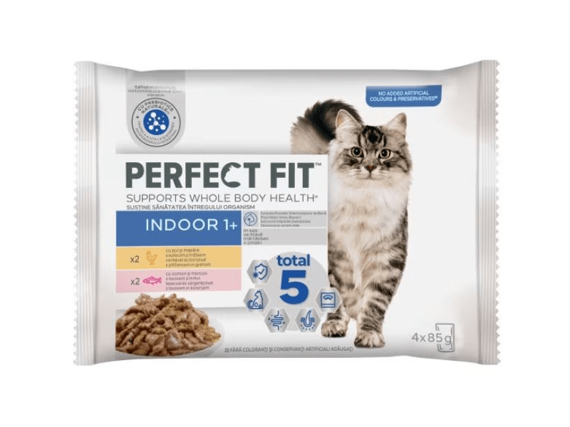 Perfect Fit Indoor macskaeledel, húsválaszték, 4 x 85 g