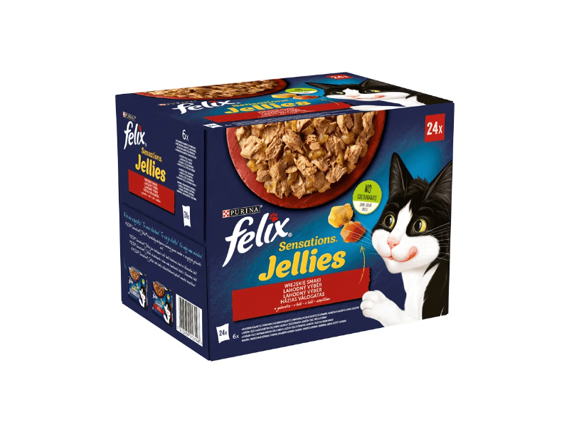 Felix Fantastic házias válogatás aszpikban, felnőtt macskáknak 24x85g