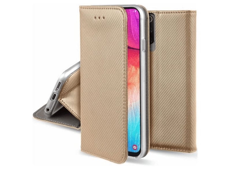 Gigapack GP-144558 Xiaomi Redmi 12 bőr hatású flip tok, arany