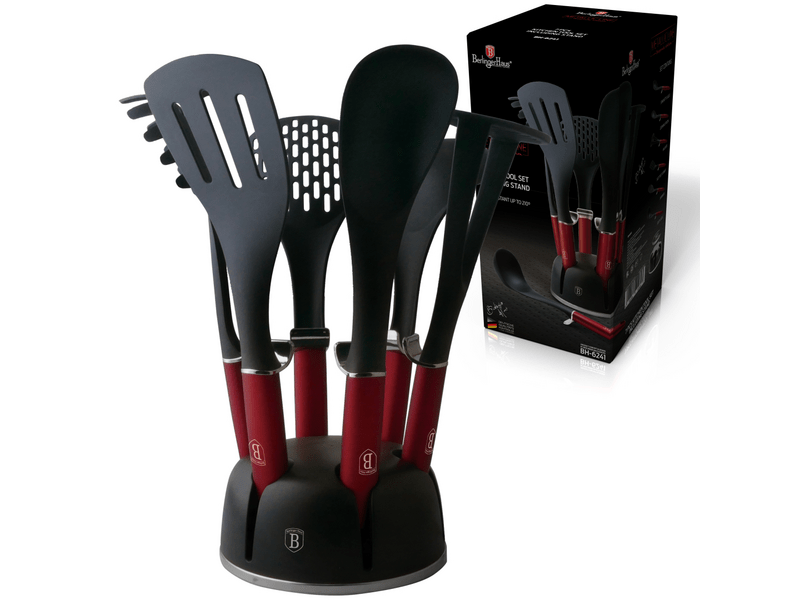 Berlinger BH6241 7 részes konyhai eszközkészlet állvánnyal, Burgundi