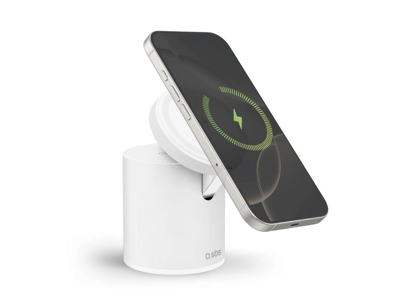 SBS 2u1 magnetska priključna stanica, 15W, bijela (TEWIRMAGFOLD2IN1)
