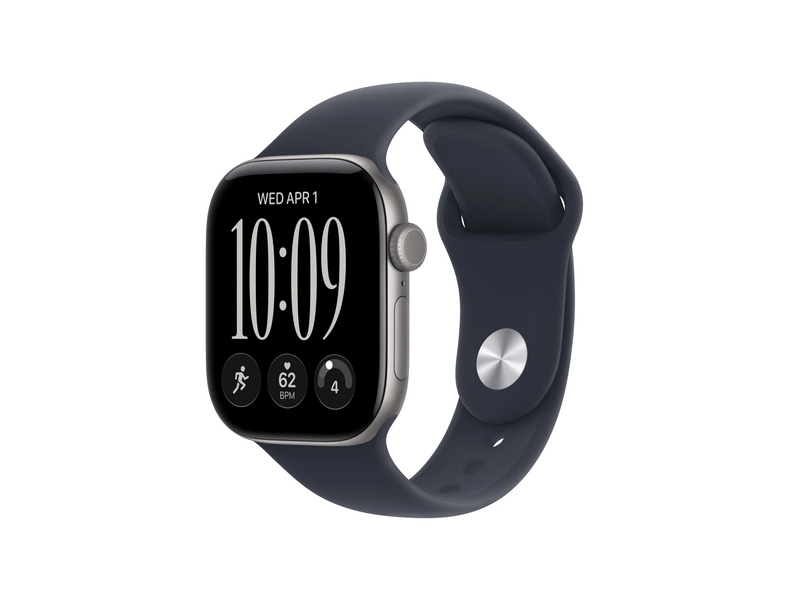 Apple Watch Series 12 GPS+Cellular, 42 mm asztroszürke alumíniumtok, tengerészkék sportszíj, M/L (MJFY4MP/A)