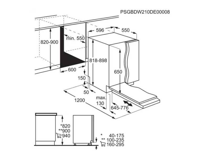 Electrolux EEQ47210L Beépíthető mosogatógép