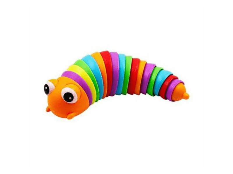 Slugzy fidget játék - szivárvány színű kukac (2217)