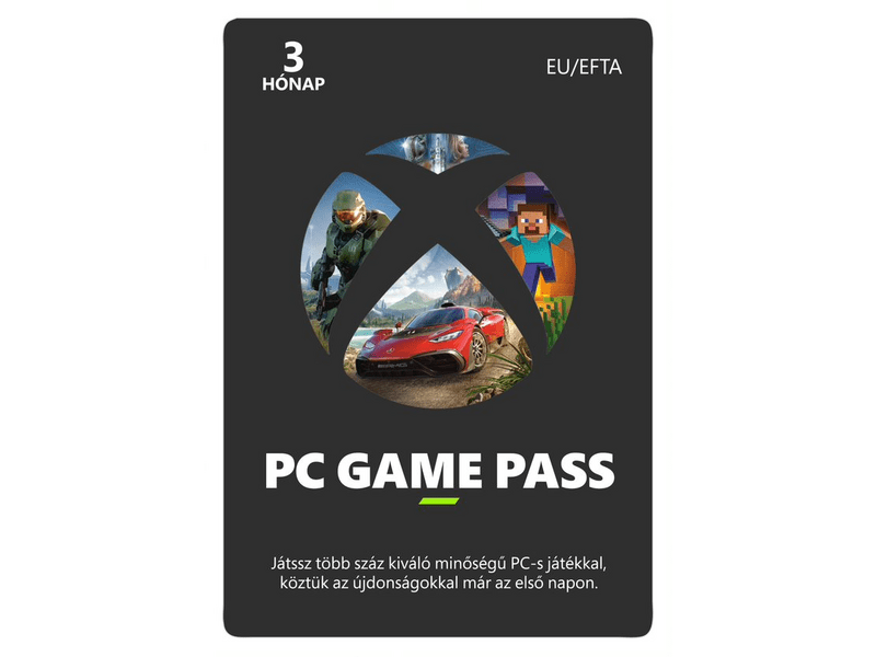 Microsoft Xbox Game Pass 3 hónapos előfizetés PC-hez (QHT-00003D)