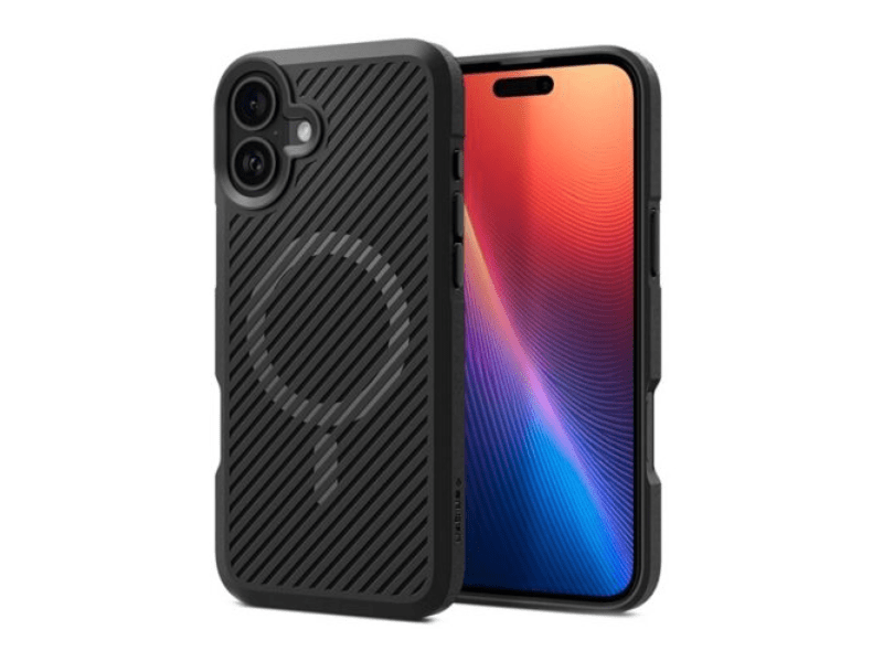 Spigen Apple iPhone 16 Szilikon tok, fekete (ACS08221)