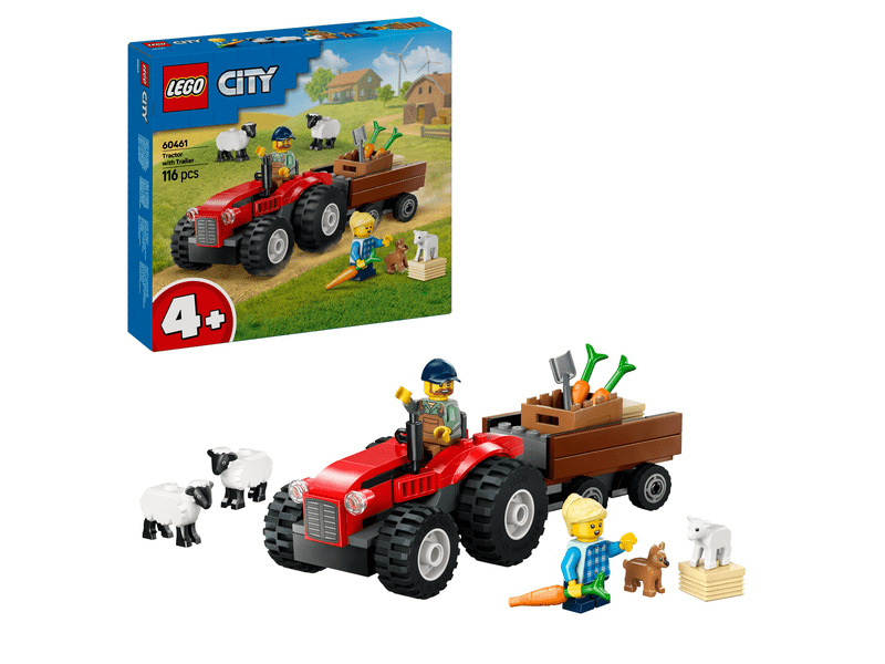 LEGO® City Piros traktor, utánfutó és juhok (60461)
