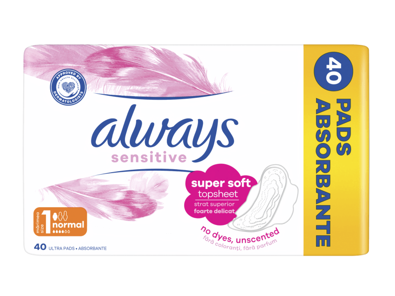 Always Ultra Sensitive Normal Plus Egészségügyi betét, 40 db