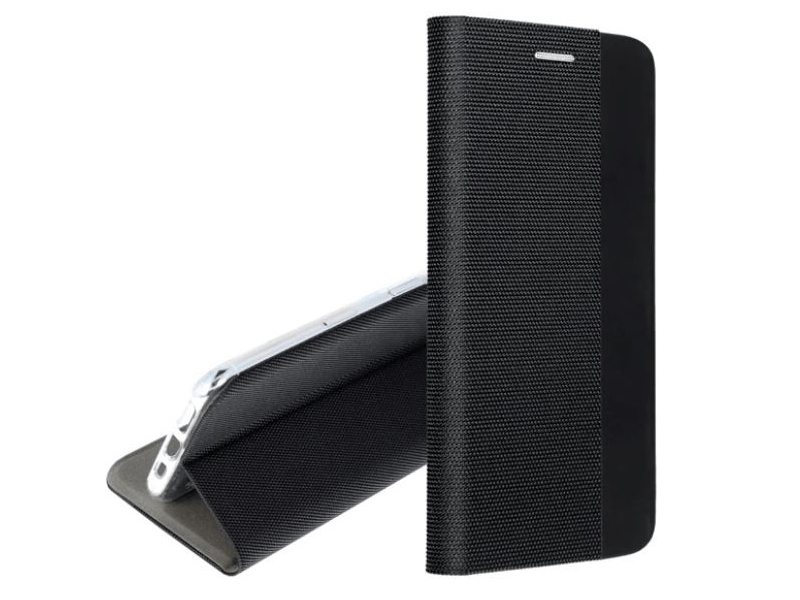 Gigapack GP-145106 iPhone 15 Pro bőr hatású oldalra nyíló tok, fekete