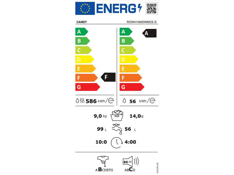 Candy ROW41494DWMCE-S Mosó- és szárítógép