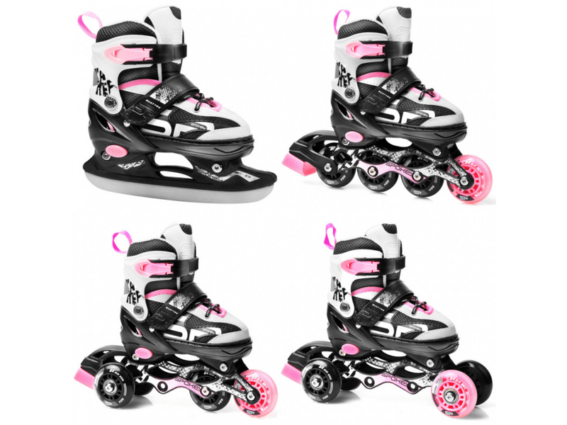 Spokey Quattro 4in1 állítható korcsolya, pink, 34-37