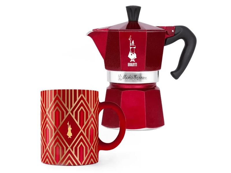 Bialetti Express kotyogós kávéfőző 3 Adag + bögre, Deco Glamour (9901)
