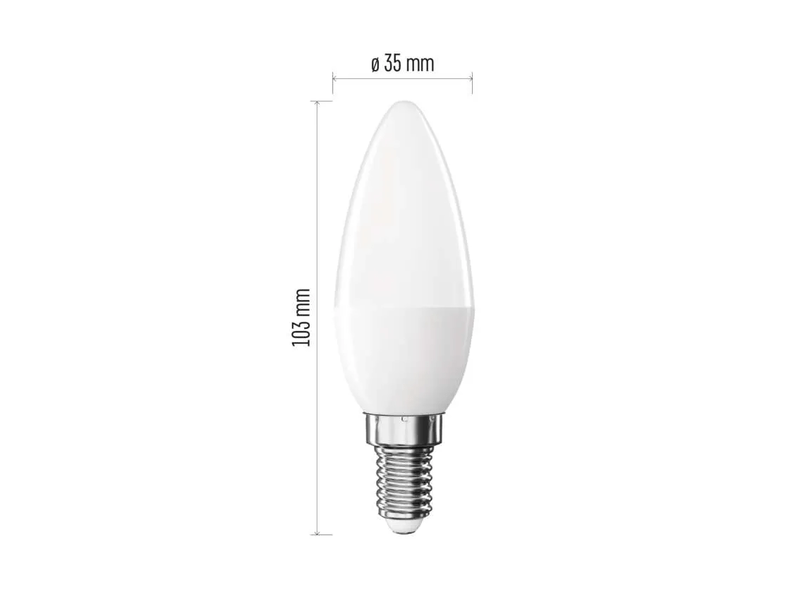 LED CLS CANDLE 4,2W(40W) 470lm E14 WW