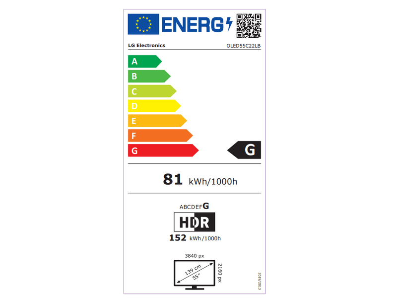 LG OLED55C22LB 55''4K HDR Smart OLED evo TV