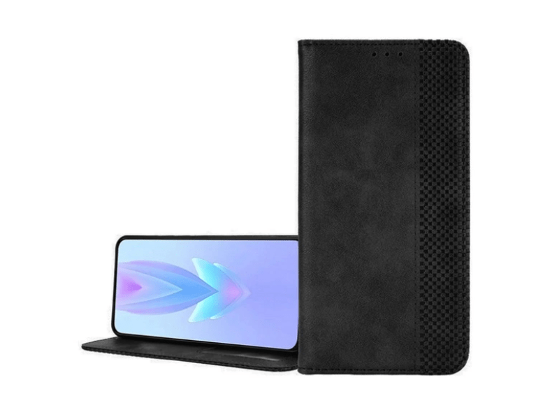 Gigapack Oppo Reno 12 5G Bőr hatású flip tok, fekete (GP-159698)