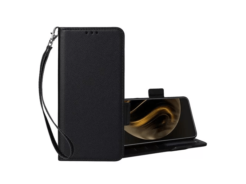 Gigapack GP-160569 TCL 50 5G bőr hatású flip tok, fekete