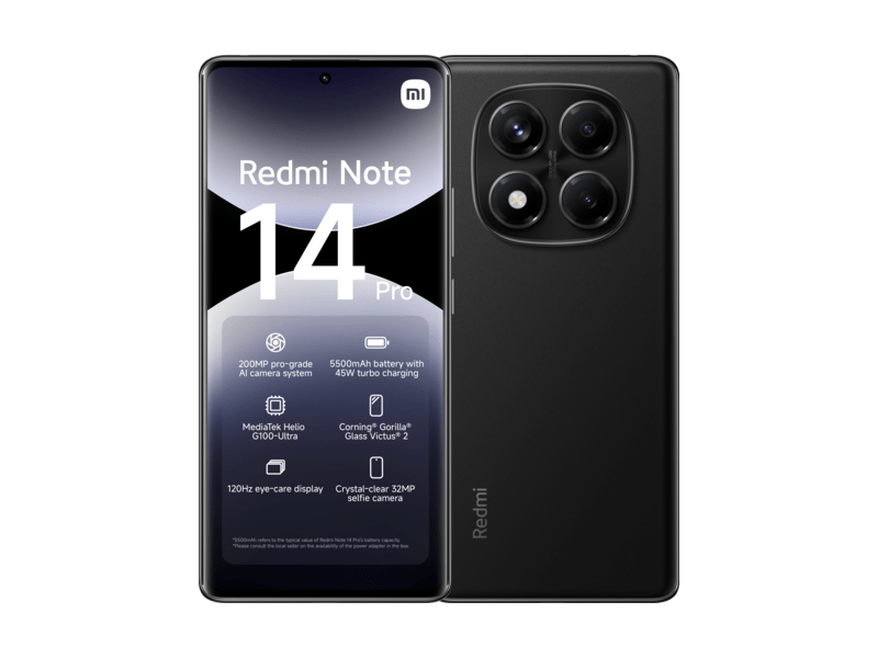 Xiaomi Redmi Note 14 Pro 8/256GB Okostelefon, Fekete (MZB0ID5EU)