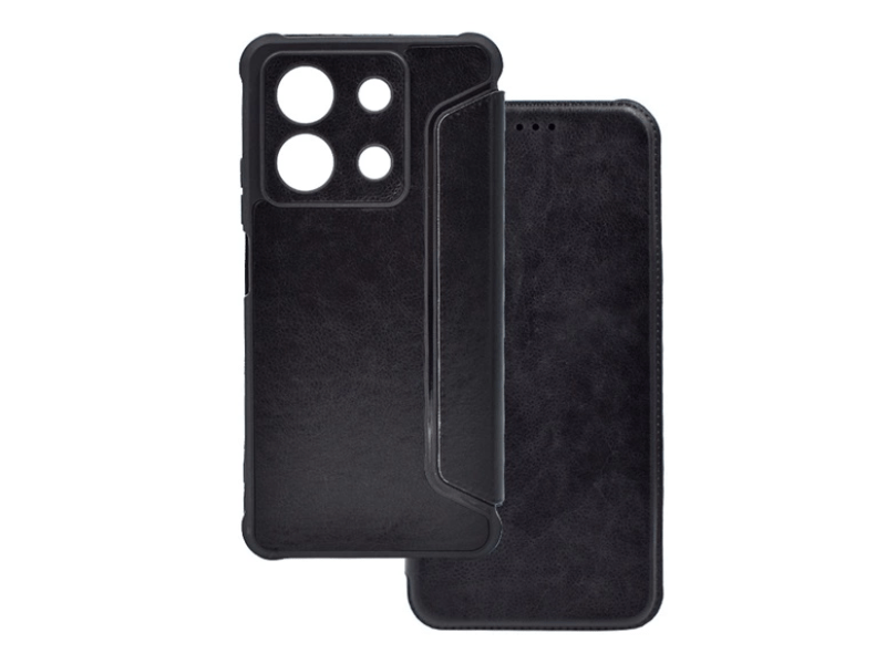 Gigapack Xiaomi Redmi Note 13 4G Bőr hatású flip tok, fekete (GP-159789)