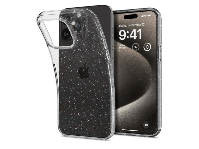 Spigen Apple iPhone 15 Pro Max szilikon mobiltelefon tok, átlátszó (ACS06559)