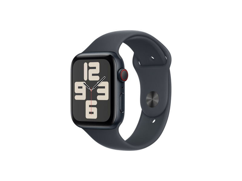 Apple Watch SE (2024) GPS + Cellular – 44 mm éjfekete alumíniumtok, fekete sportszíj - M/L (MXGM3QH/A)