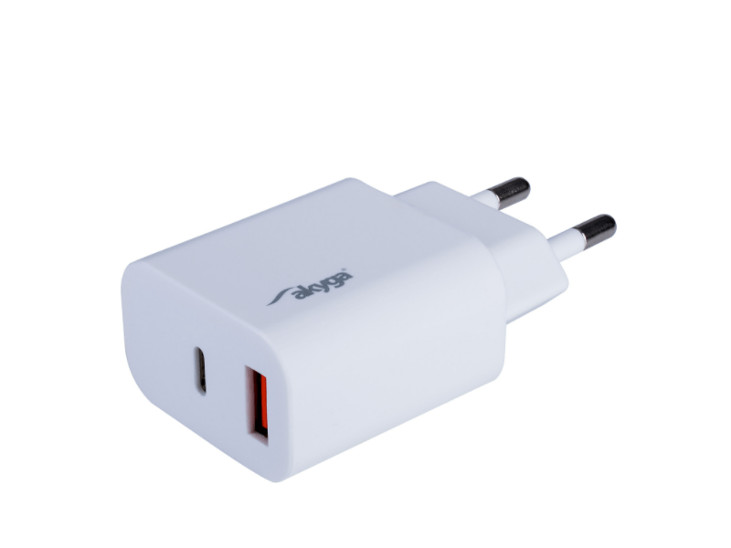 Akyga USB Töltő AK-CH-12 USB-A + USB-C PD 5-12V / max. 3A 18W Quick Charge 3.0