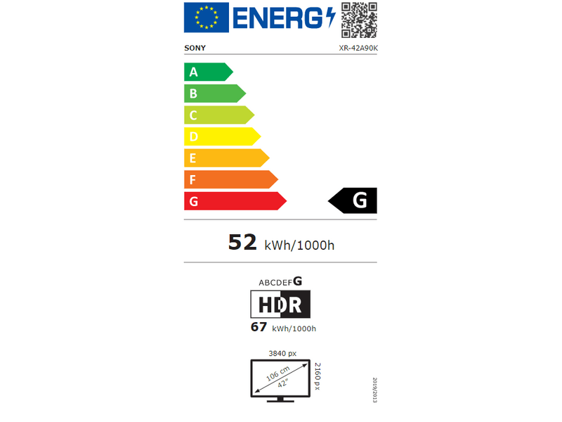 Sony Bravia XR42A90KAEP 4K Ultra HD OLED 42