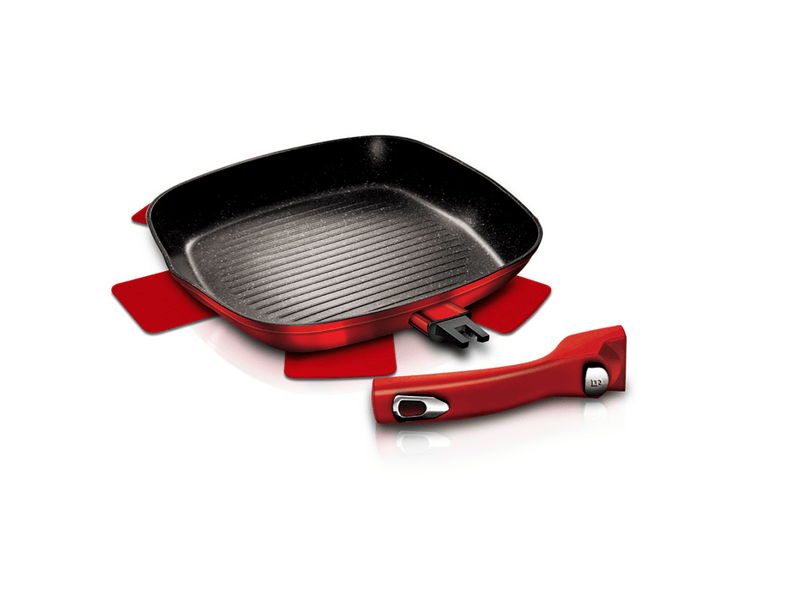 Berlinger Haus BH1947PH Metallic Line Burgundy Edition Grill tava s ručkom koja se može skinuti, 28 cm