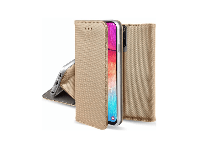 Gigapack Oppo Reno 12 Pro 5G Bőr hatású álló tok, arany (GP-160736)