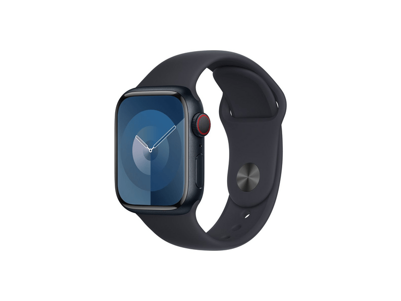 Apple Watch Series 9 GPS + Cellular – 41 mm-es éjfekete alumíniumtok, sportszíj - M/L (MRHT3QH/A)