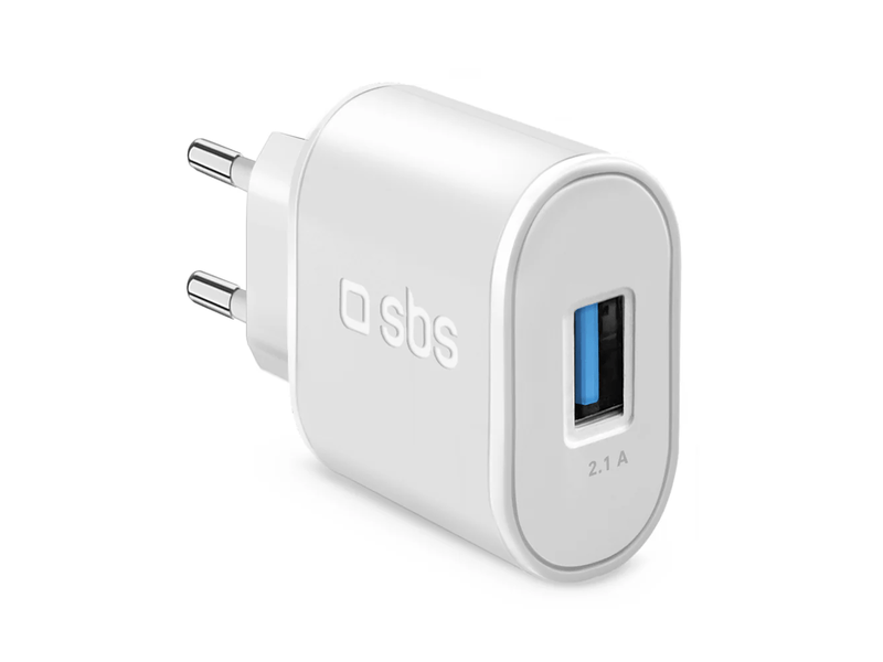 SBS Hálózati töltő, 10W, fehér (TETR1USB2AWFAST)