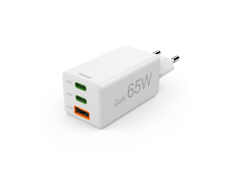 Hama Hálózati töltő, USB + TYPE-C , 65W (201996)