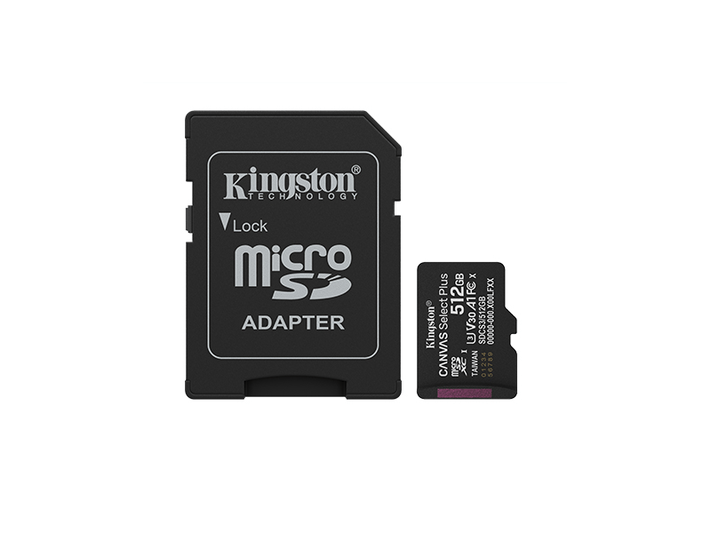Kingston Canvas Select Plus microSD kártya, 512 GB (SDCS3/512GB)
