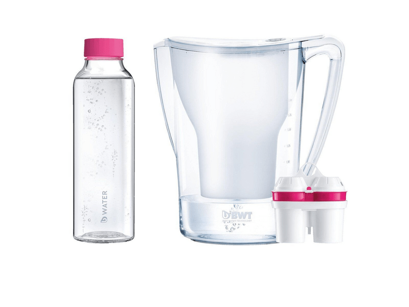 BWT AQUAlizer Home 2,7 L kancsó manuális fehér + 1MMW szűrőbetét + bWater üvegkulacs (125626883)