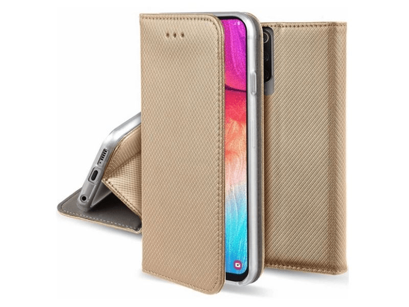 Gigapack Samsung Galaxy S23+ Bőr hatású flip tok, arany (GP-134927)