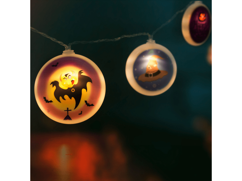 Halloween-i LED-es fényfüzér korongok (56522)