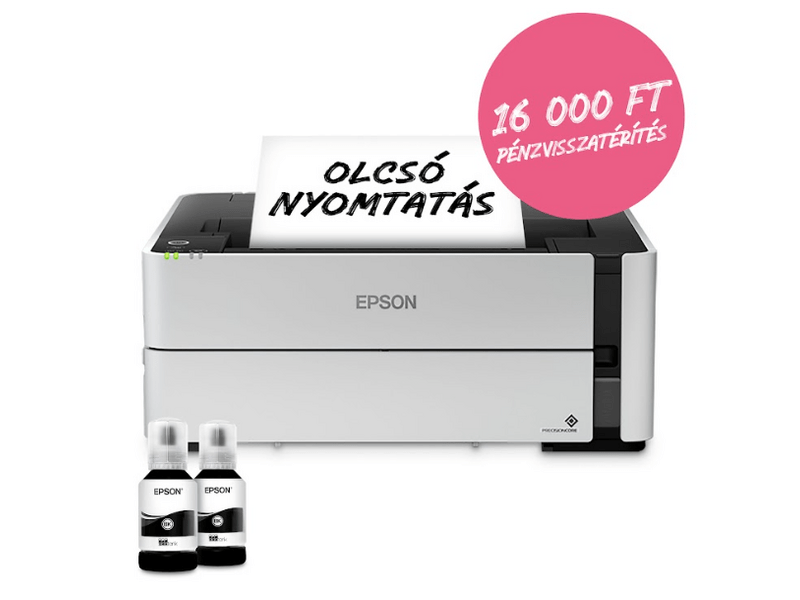 Epson M1170 mono nyomtató LAN/USB 5000 oldal tintával