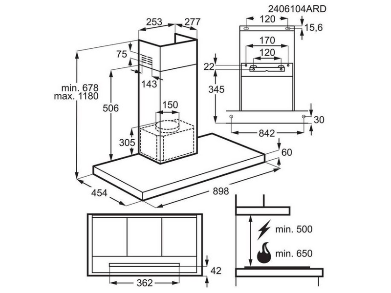 Electrolux LFT819K Breeze 700 Kürtős páraelszívó