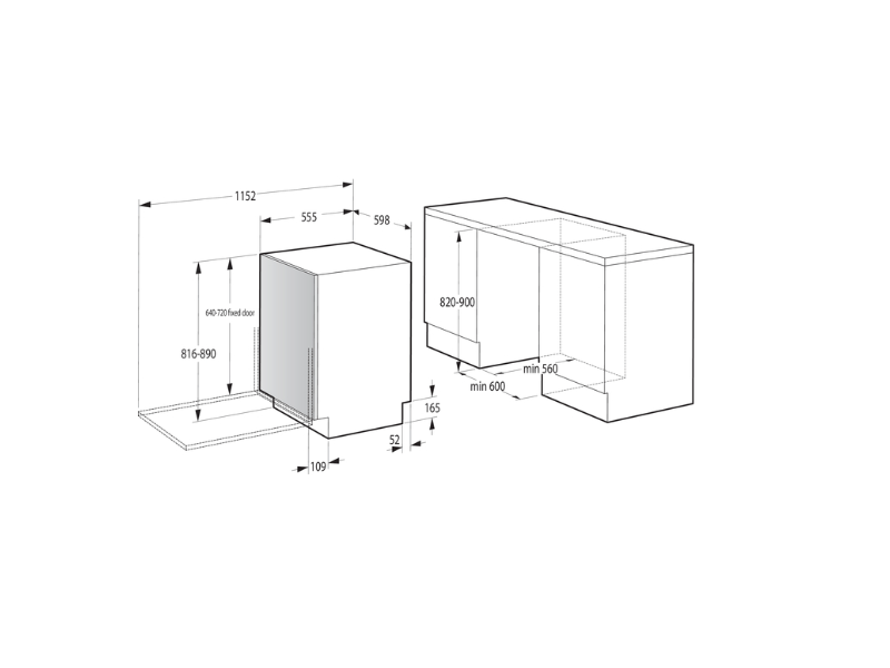 Gorenje GV663B65 G600 Teljesen beépíthető mosogatógép