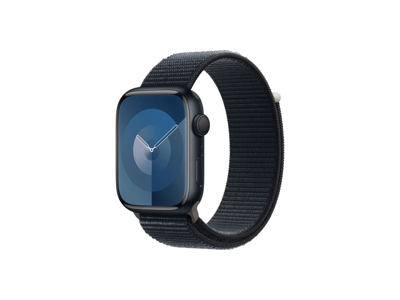 Apple Watch Series 9 (2023) GPS – 45 mm-es éjfekete alumíniumtok, éjfekete sportpánt (MR9C3QH/A)