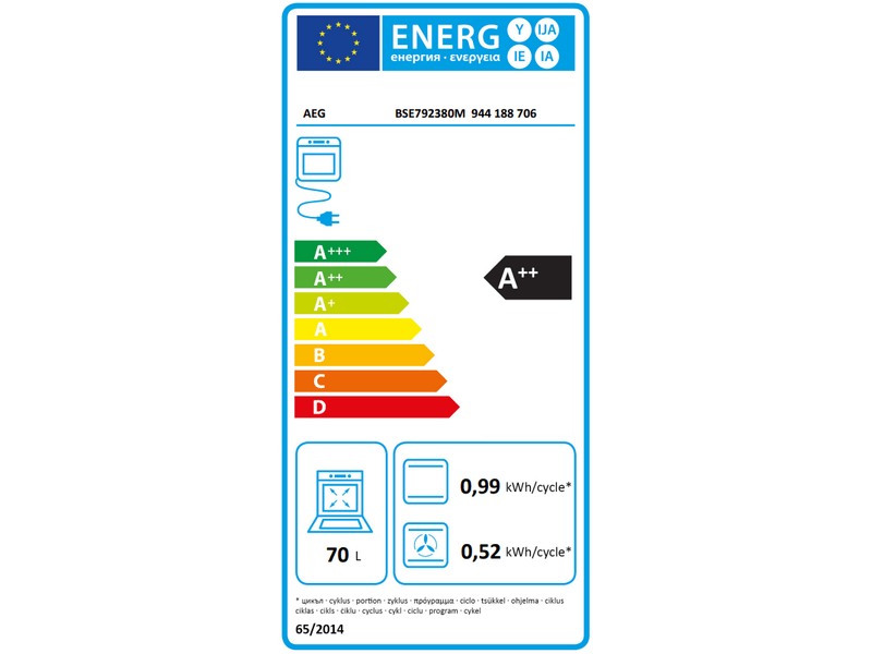 AEG BSE792380M Beépíthető gőzsütő