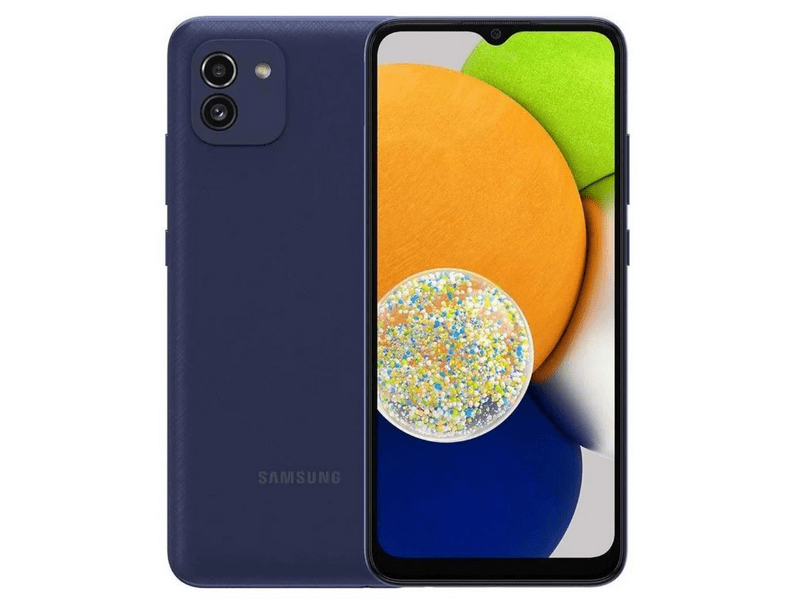 Samsung Galaxy A03 4/64 GB Kártyafüggetlen Okostelefon, Kék + Telekom SIM