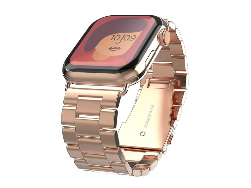 Swissten Apple Watch fém szíj, 42-44 mm, rozéarany (46000313)