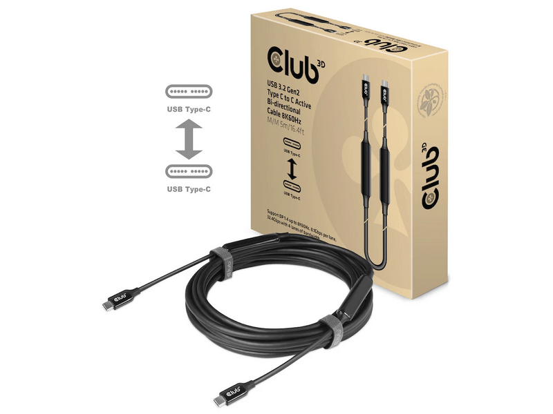 Club3D CAC-1535 USB 3.2 Gen2 Type C kábel, 8K60Hz, 5m