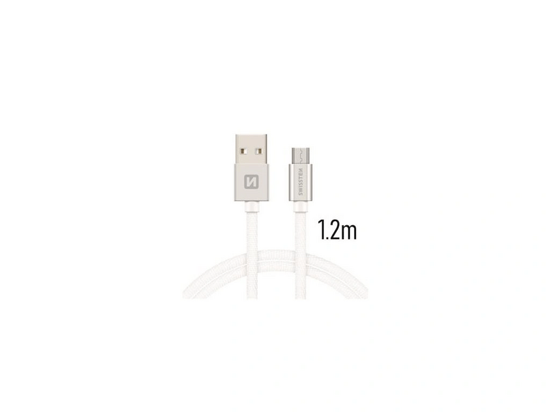Swissten USB-A/micro USB Kábel 1,2m, ezüst (71522203)