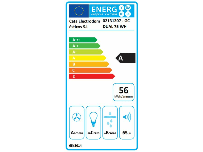 CATA GCDUAL75XGWH Beépíthető páraelszívó, Fehér