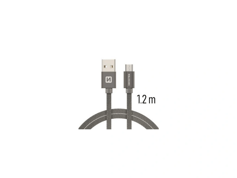 Swissten USB-A/micro USB Kábel 1,2m, szürke (71522202)