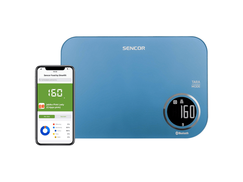 Sencor SKS 7072BL Smart konyhai mérleg, kék