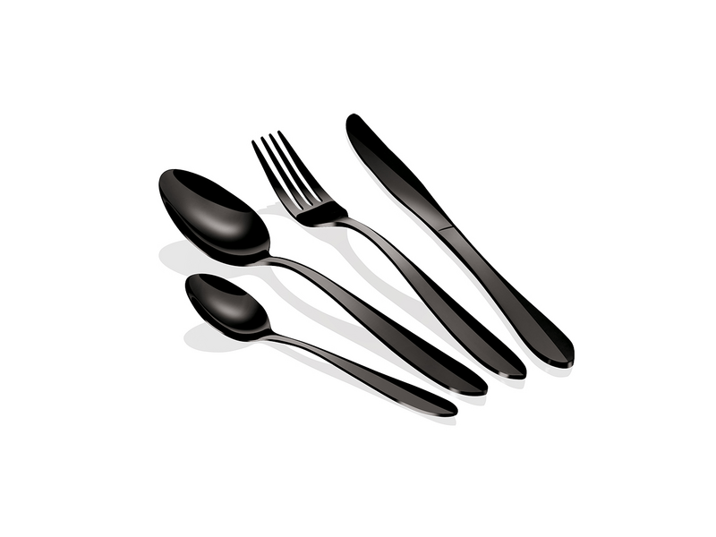 Berlinger BH2630 24 részes evőeszköz készlet, fényes fekete