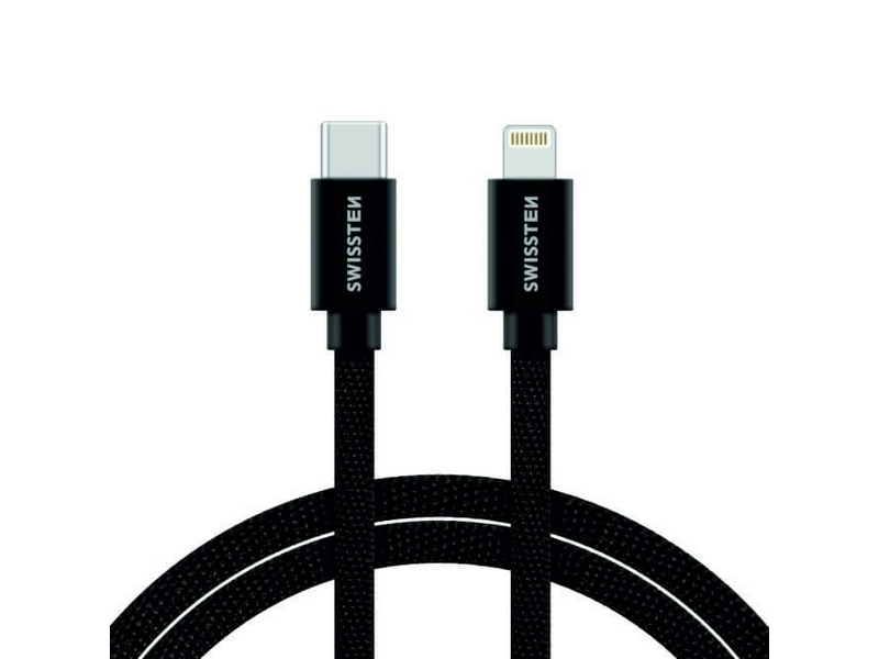 Swissten USB-C/Lightning adat- és töltőkábel, 2 m (71529201)